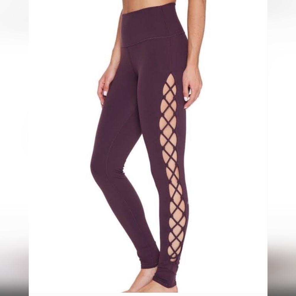 Alo Yoga Purple Interlace Leggings Size Medium